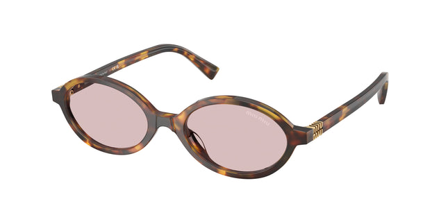 Miu Miu MU04ZSF Oval Sunglasses  14L4I0-Honey Havana 50-140-18 - Color Map Tortoise