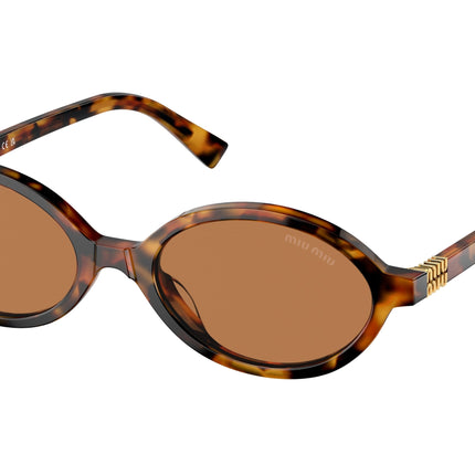 Miu Miu MU04ZSF Oval Sunglasses  19P2Z1- 50-140-18 - Color Map Brown