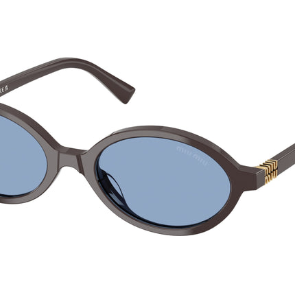 Miu Miu MU04ZSF Oval Sunglasses  22C60O-Moka 50-140-18 - Color Map Brown
