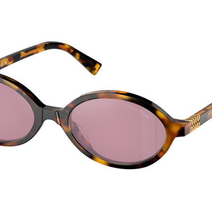 Miu Miu MU04ZSF Oval Sunglasses  VAU50D-Honey Havana 50-140-18 - Color Map Tortoise