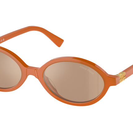 Miu Miu MU04ZS Oval Sunglasses  11V40D-Turmenic Opal 50-140-18 - Color Map Brown