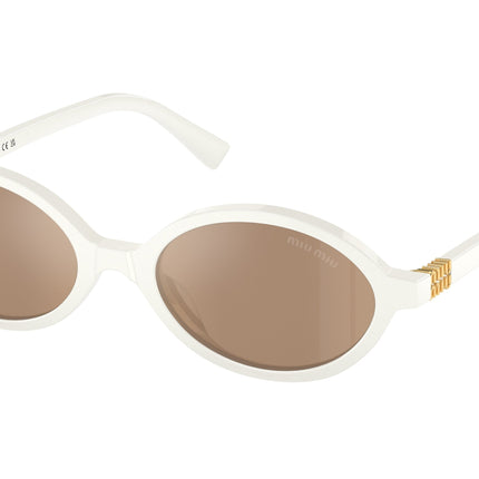 Miu Miu MU04ZS Oval Sunglasses  14240D-White 50-140-18 - Color Map White
