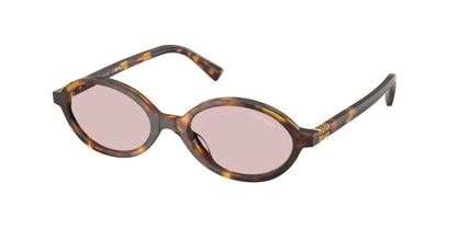 Miu Miu MU04ZS Oval Sunglasses  14L4I0-Honey Havana 50-140-18 - Color Map Tortoise