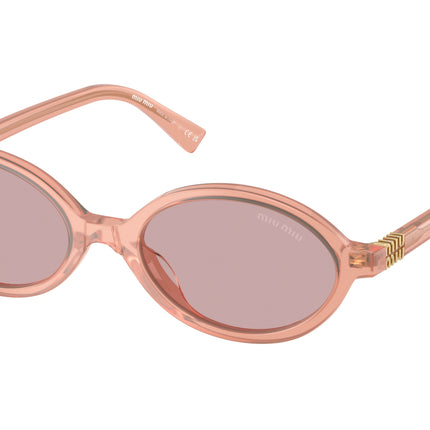 Miu Miu MU04ZS Oval Sunglasses  20I60V-Opaline Pink 50-140-18 - Color Map Pink