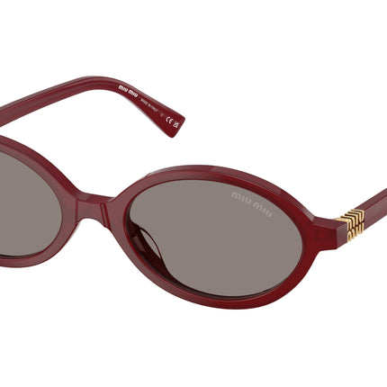 Miu Miu MU04ZS Oval Sunglasses  21I80Q-Opaline Bordeaux 50-140-18 - Color Map Red
