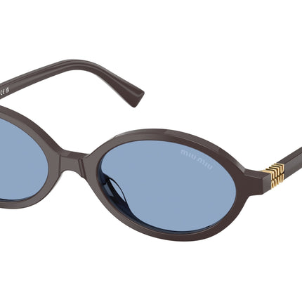 Miu Miu MU04ZS Oval Sunglasses  22C60O-Moka 50-140-18 - Color Map Brown
