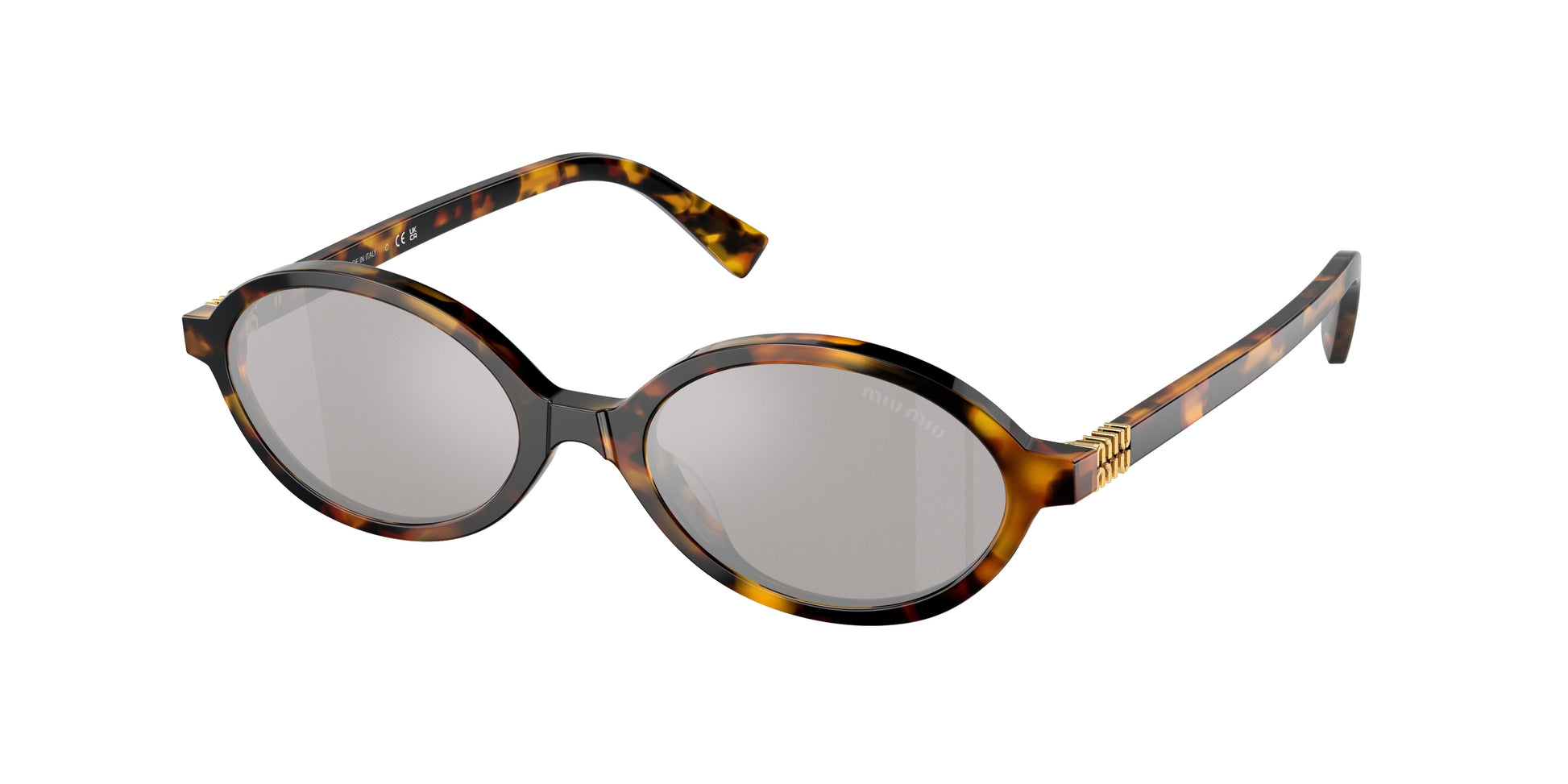 Miu Miu MU04ZS Oval Sunglasses  VAU07F-Honey Havana 50-140-18 - Color Map Tortoise