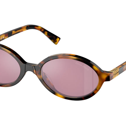 Miu Miu MU04ZS Oval Sunglasses  VAU50D-Honey Havana 50-140-18 - Color Map Tortoise
