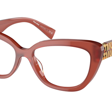 Miu Miu MU05VV Cat Eye Eyeglasses  10M1O1-Cognac Opal 55-140-16 - Color Map Red