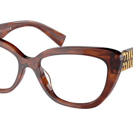 Miu Miu MU05VV Cat Eye Eyeglasses  11Q1O1-Striped Tobacco 55-140-16 - Color Map Brown