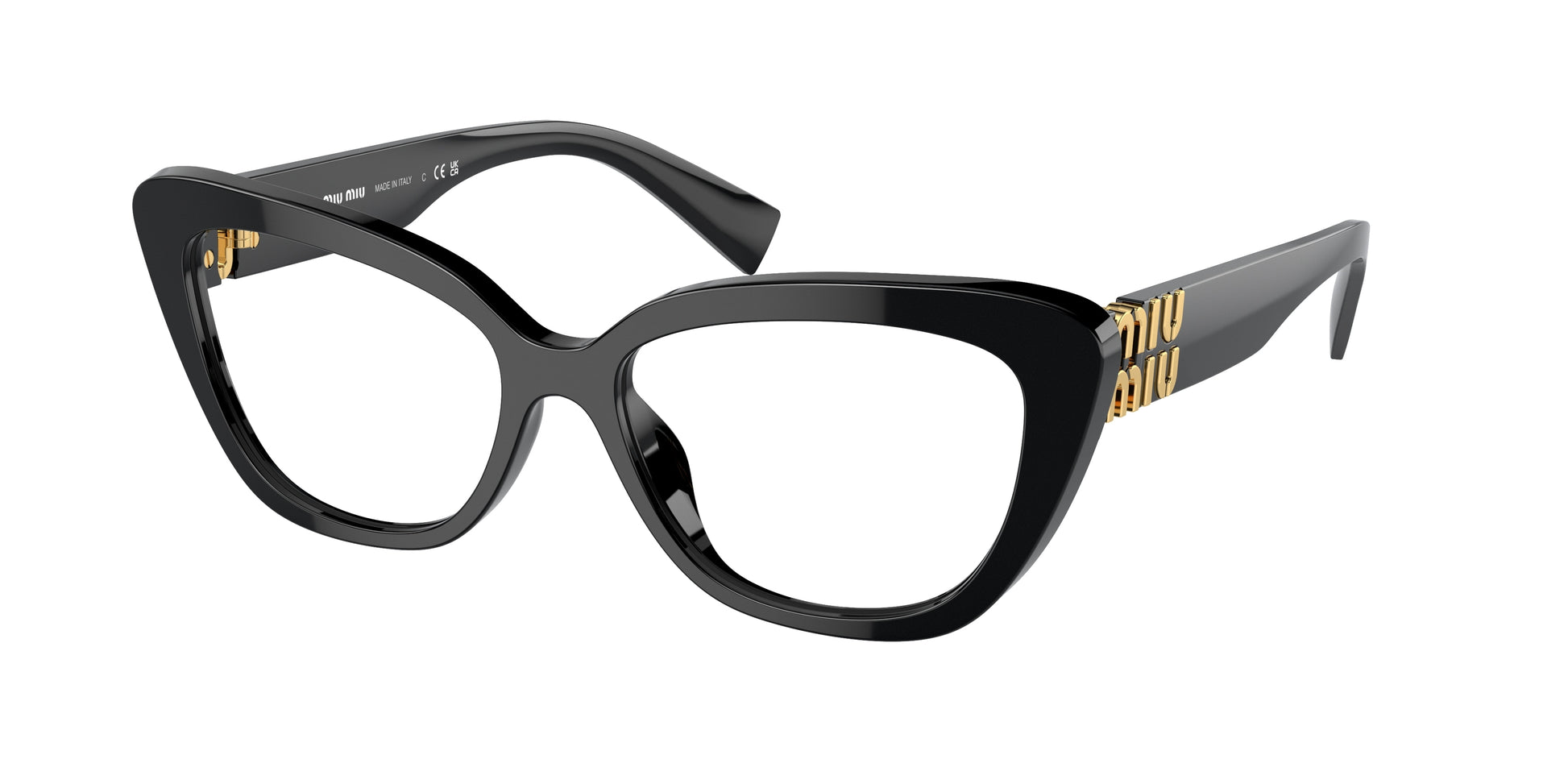 Miu Miu MU05VV Cat Eye Eyeglasses  1AB1O1-Black 55-140-16 - Color Map Black