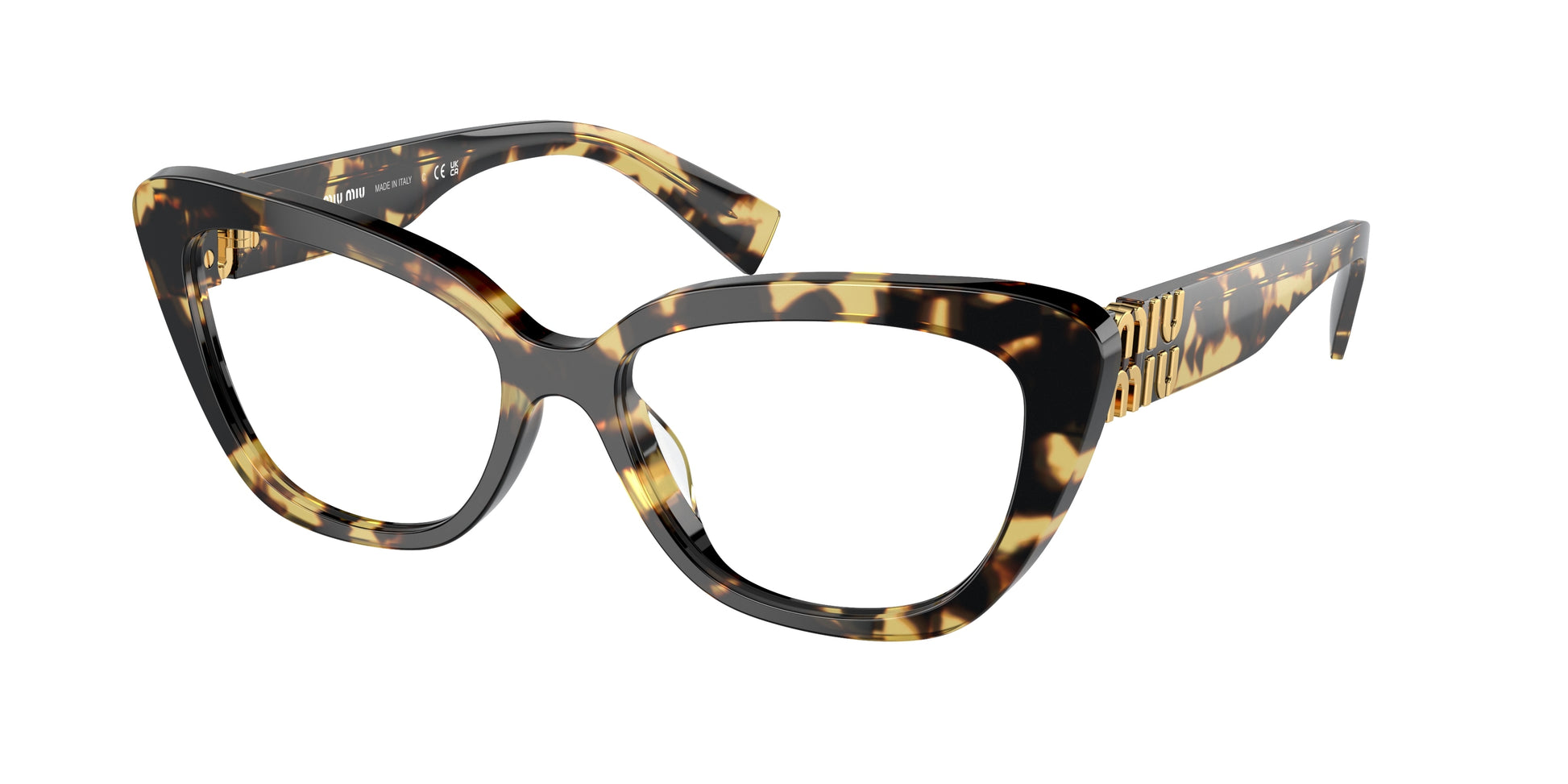 Miu Miu MU05VV Cat Eye Eyeglasses  7S01O1-Light Havana 53-140-16 - Color Map Tortoise