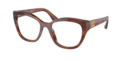 Miu Miu MU05XV Square Eyeglasses  11Q1O1-Striped Tobacco 52-140-19 - Color Map Brown