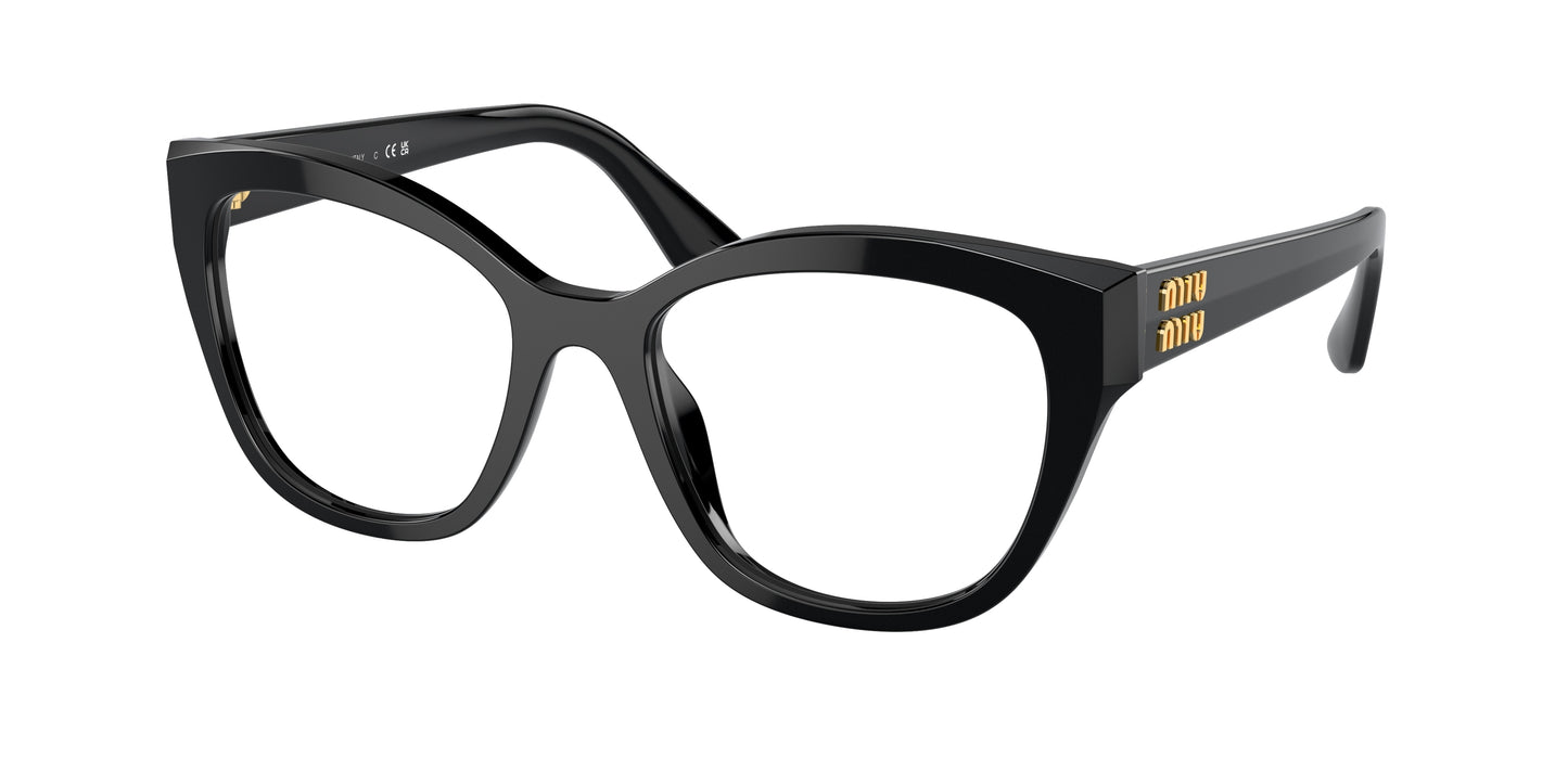 Miu Miu MU05XV Square Eyeglasses  1AB1O1-Black 54-140-19 - Color Map Black
