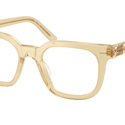 Miu Miu MU06XV Square Eyeglasses  11T1O1-Sand Transparent 49-140-20 - Color Map Brown