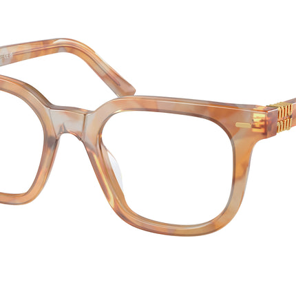 Miu Miu MU06XV Square Eyeglasses  13U1O1-Havana Cream 49-140-20 - Color Map Tortoise