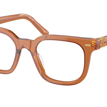 Miu Miu MU06XV Square Eyeglasses  15T1O1-Caramel Trasparent 49-140-20 - Color Map Brown