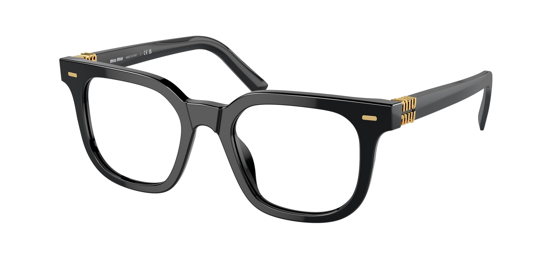 Miu Miu MU06XV Square Eyeglasses  16K1O1-Black 49-140-20 - Color Map Black