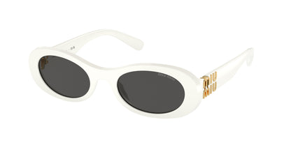 Miu Miu MU06ZS Oval Sunglasses  1425S0-White Ivory 50-140-20 - Color Map White