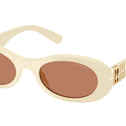 Miu Miu MU06ZS Oval Sunglasses  21D90Q-Milk 50-140-20 - Color Map White