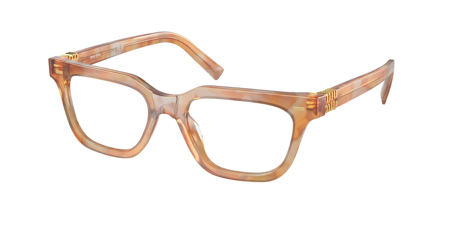 Miu Miu MU07XV Rectangle Eyeglasses  13U1O1-Cream Havana 53-140-18 - Color Map Tortoise