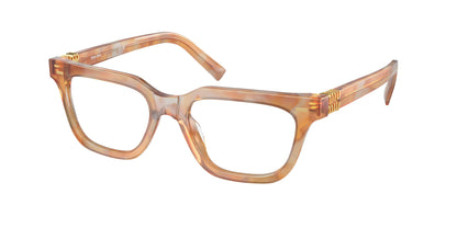 Miu Miu MU07XV Rectangle Eyeglasses  13U1O1-Cream Havana 53-140-18 - Color Map Tortoise