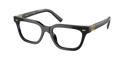 Miu Miu MU07XV Rectangle Eyeglasses  16K1O1-Black 53-140-18 - Color Map Black