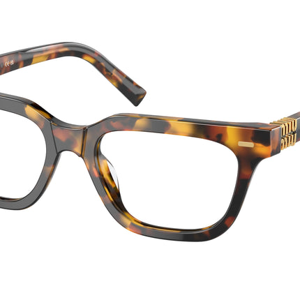 Miu Miu MU07XV Rectangle Eyeglasses  VAU1O1-Honey Havana 53-140-18 - Color Map Tortoise