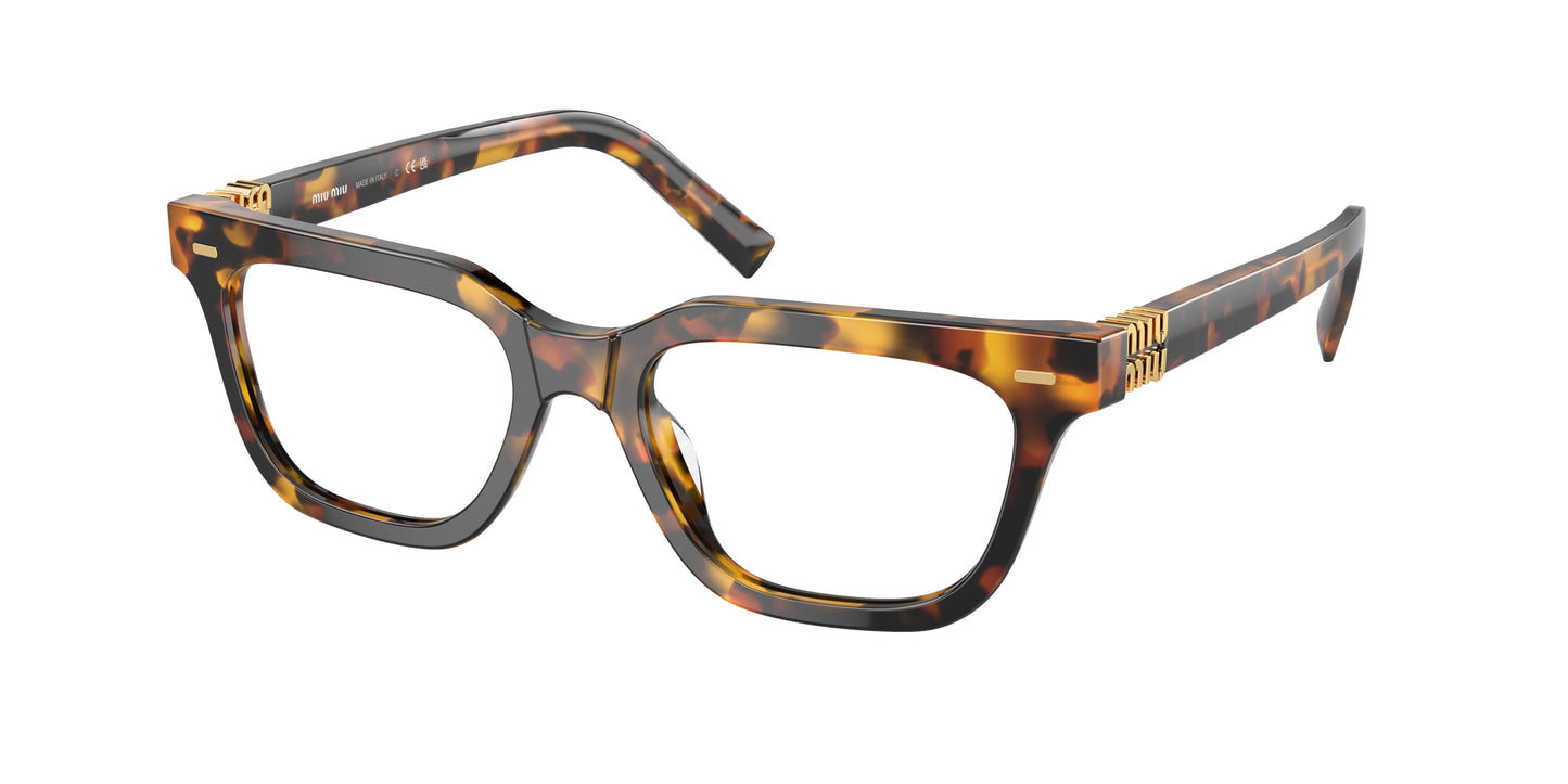 Miu Miu MU07XV Rectangle Eyeglasses  VAU1O1-Honey Havana 53-140-18 - Color Map Tortoise