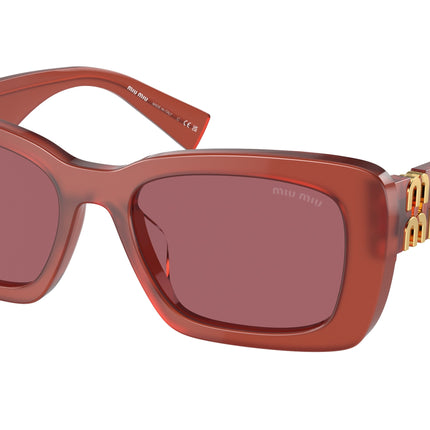 Miu Miu MU07YS Rectangle Sunglasses  10M08S-Cognac Opal 53-135-18 - Color Map Red