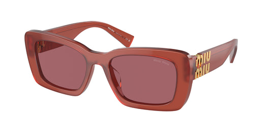 Miu Miu MU07YS Rectangle Sunglasses  10M08S-Cognac Opal 53-135-18 - Color Map Red