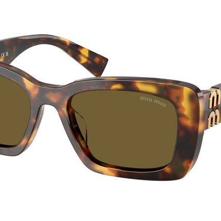 Miu Miu MU07YS Rectangle Sunglasses  14L09Z-Honey Havana 53-135-18 - Color Map Tortoise