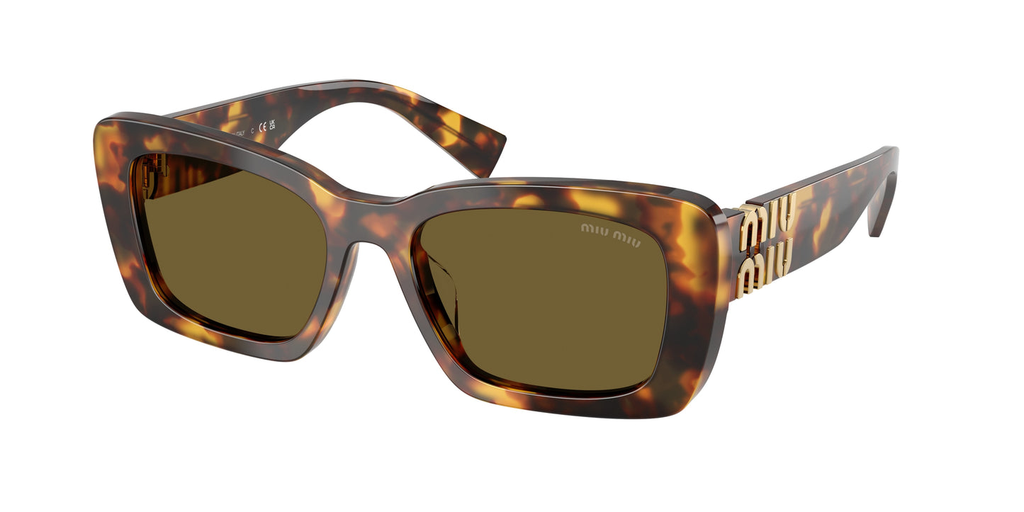 Miu Miu MU07YS Rectangle Sunglasses  14L09Z-Honey Havana 53-135-18 - Color Map Tortoise