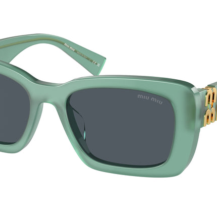 Miu Miu MU07YS Rectangle Sunglasses  19L09T-Opal Anise 53-135-18 - Color Map Blue