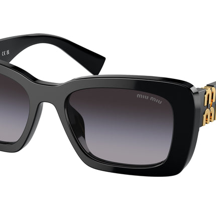 Miu Miu MU07YS Rectangle Sunglasses  1AB5D1-Black 53-135-18 - Color Map Black