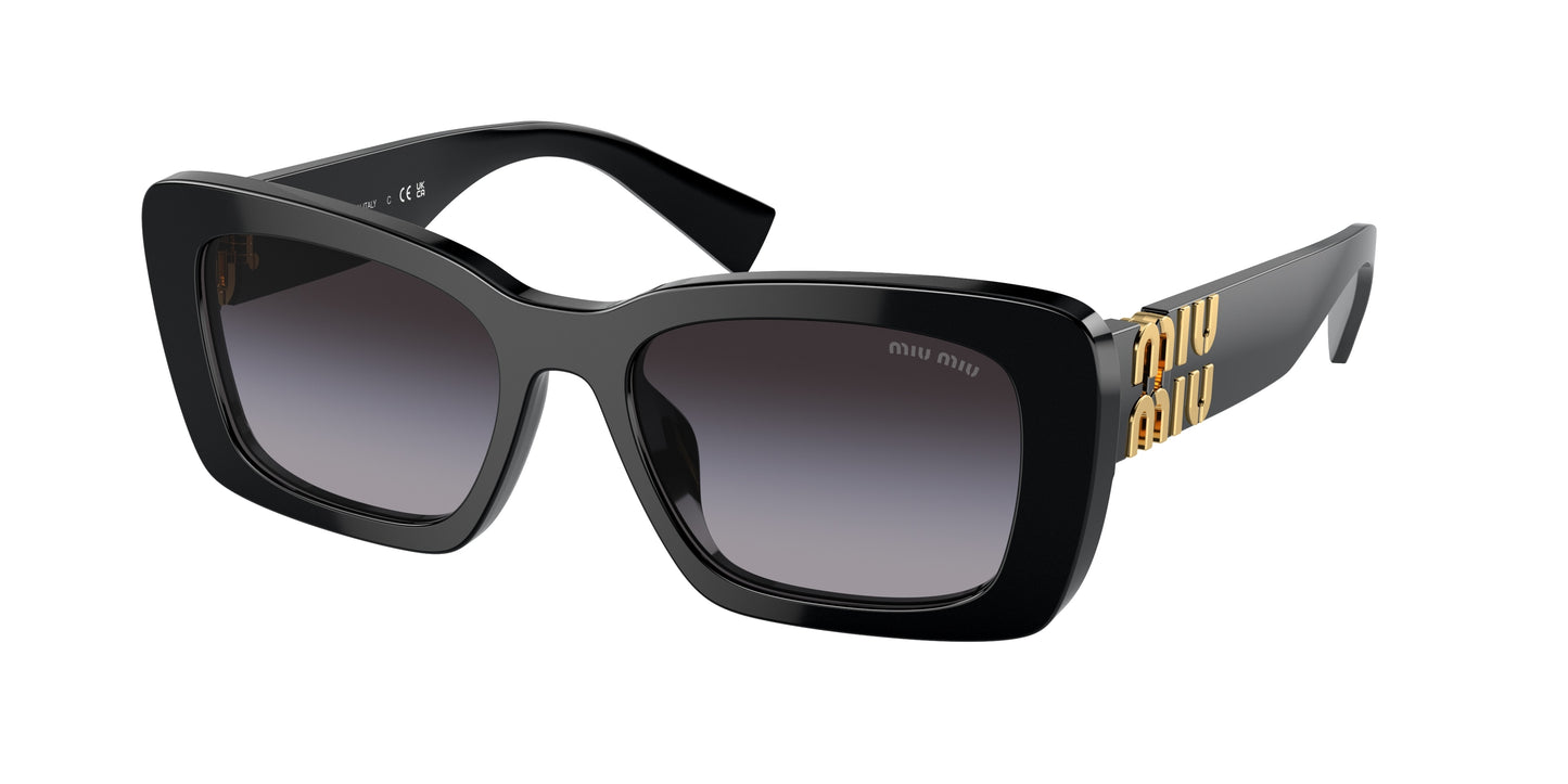 Miu Miu MU07YS Rectangle Sunglasses  1AB5D1-Black 53-135-18 - Color Map Black