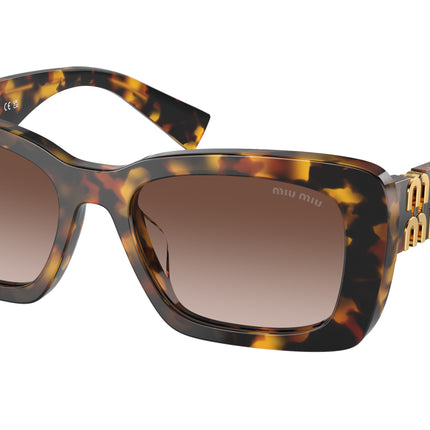 Miu Miu MU07YS Rectangle Sunglasses  VAU6S1-Honey Havana 53-135-18 - Color Map Tortoise