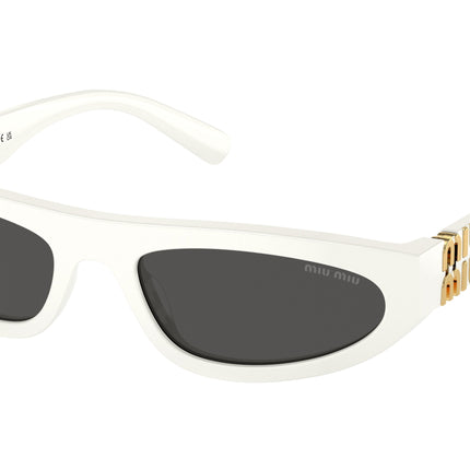 Miu Miu MU07ZS Irregular Sunglasses  1425S0-White Ivory 56-140-19 - Color Map White