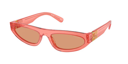 Miu Miu MU07ZS Irregular Sunglasses  14T07V-Tulip Transparent 56-140-19 - Color Map Red