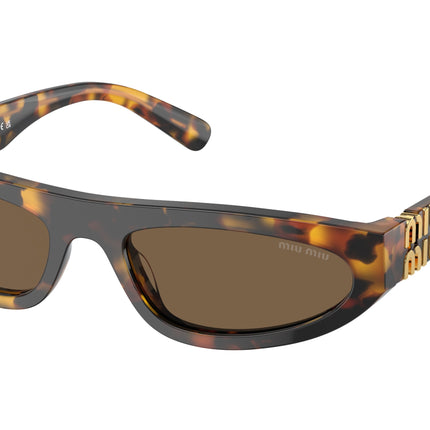 Miu Miu MU07ZS Irregular Sunglasses  VAU06B-Honey Havana 56-140-19 - Color Map Tortoise