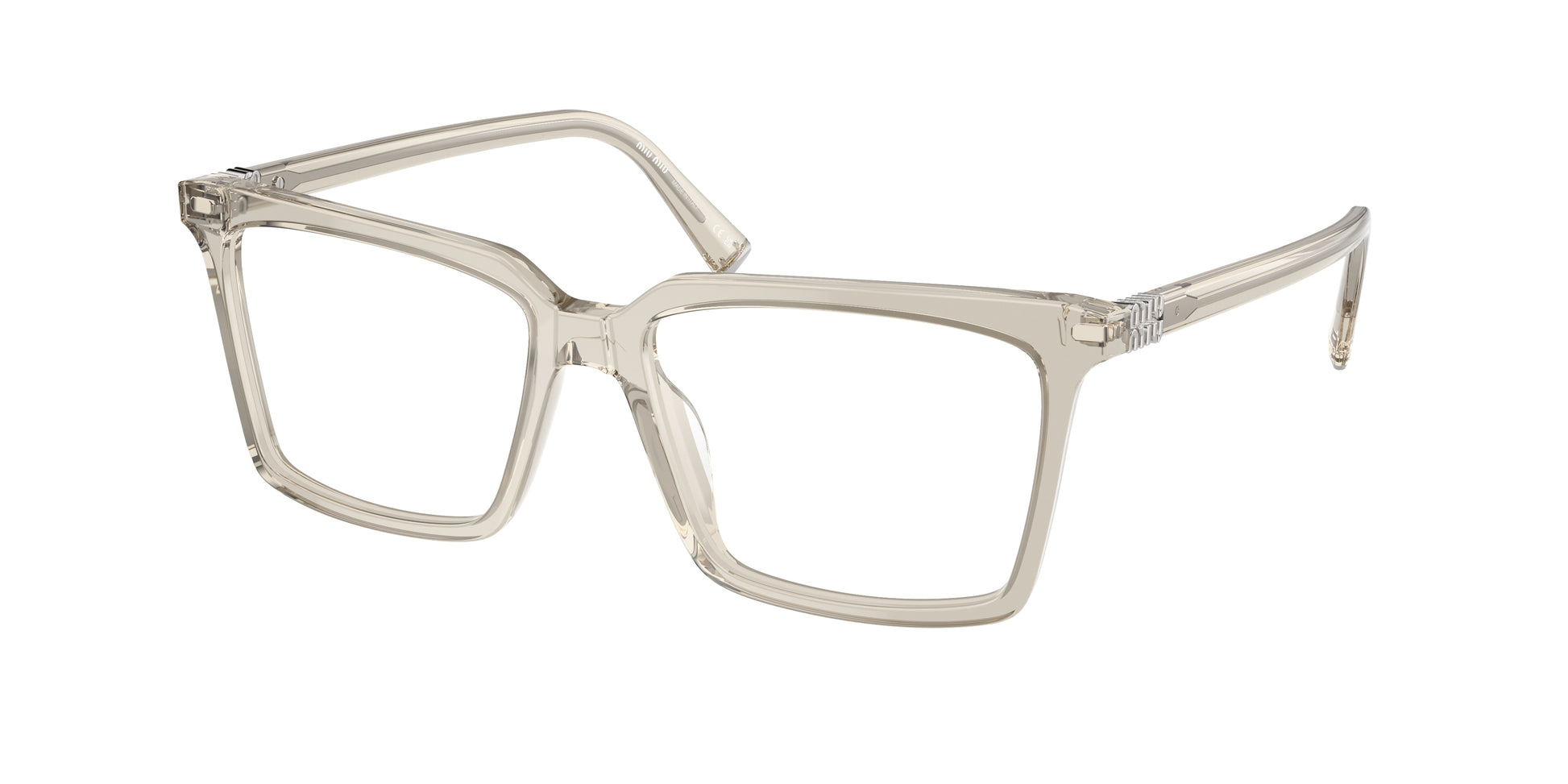 Miu Miu MU08XV Square Eyeglasses  12U1O1-Hemp Transparent 54-140-16 - Color Map Grey
