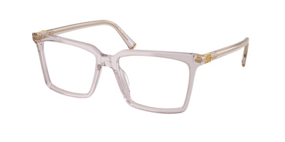 Miu Miu MU08XV Square Eyeglasses  12W1O1-Transparent Mauve 54-140-16 - Color Map Violet