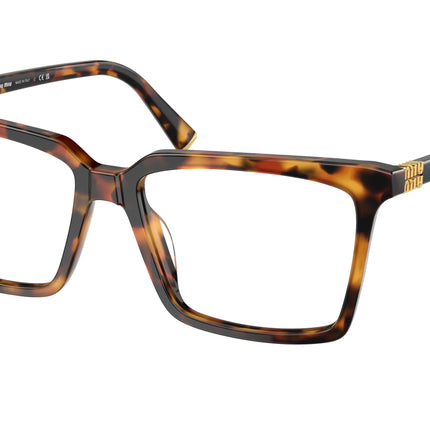 Miu Miu MU08XV Square Eyeglasses  19P1O1-Cork Havana 52-140-16 - Color Map Tortoise