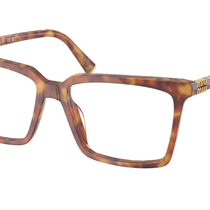 Miu Miu MU08XV Square Eyeglasses  4BW1O1-Red Havana 54-140-16 - Color Map Tortoise