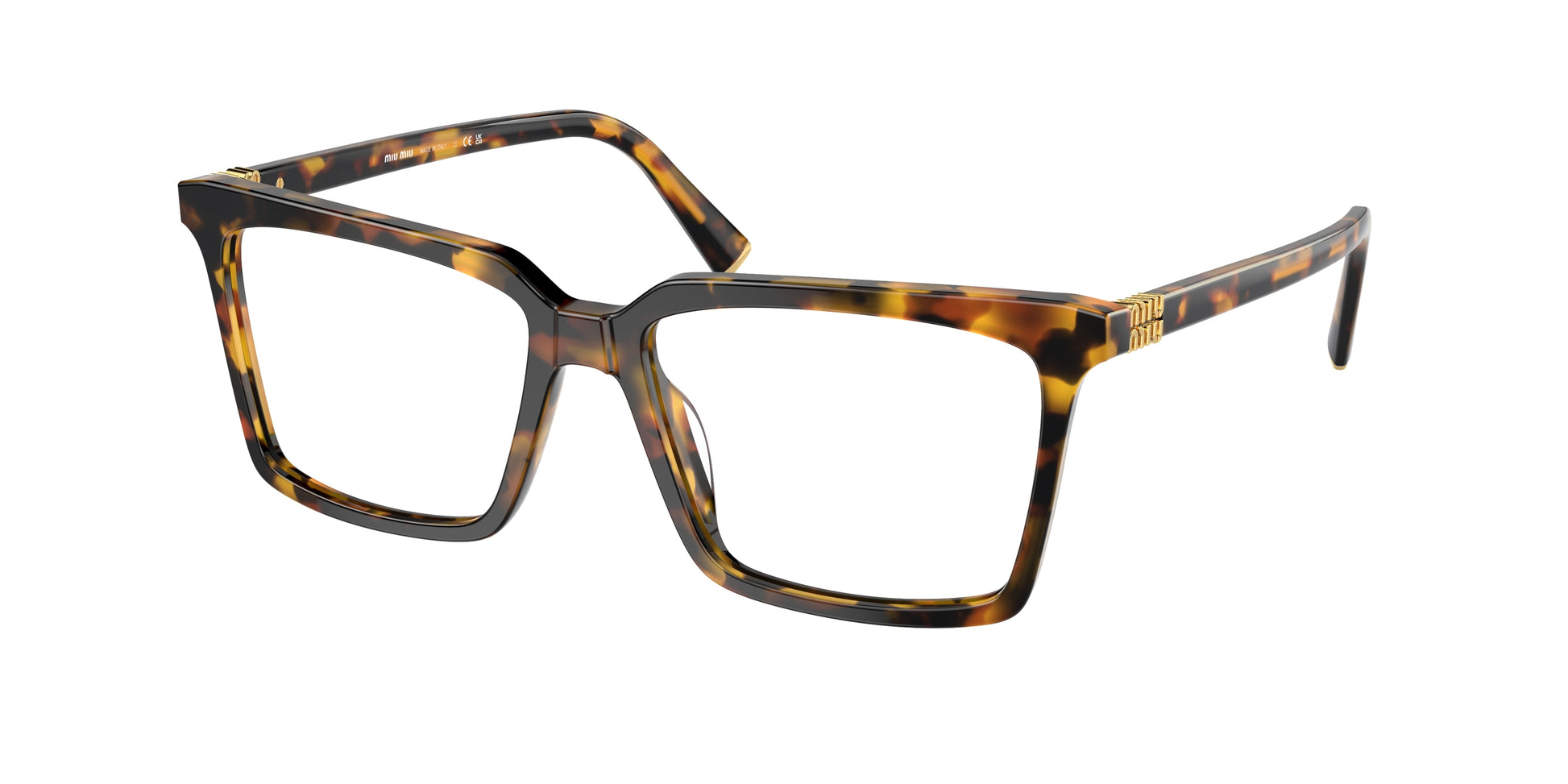 Miu Miu MU08XV Square Eyeglasses  VAU1O1-Honey Havana 54-140-16 - Color Map Tortoise