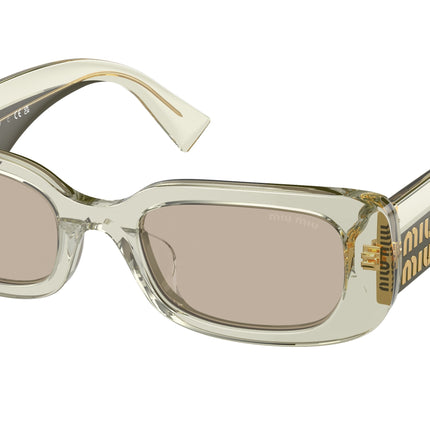 Miu Miu MU08YS Rectangle Sunglasses  13M04F-Juta 51-140-21 - Color Map Beige