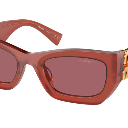 Miu Miu MU09WS Rectangle Sunglasses  10M08S-Cognac Opal 53-135-22 - Color Map Red