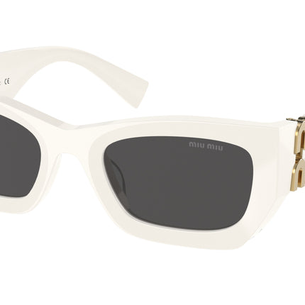 Miu Miu MU09WS Rectangle Sunglasses  1425S0-White 53-135-22 - Color Map White