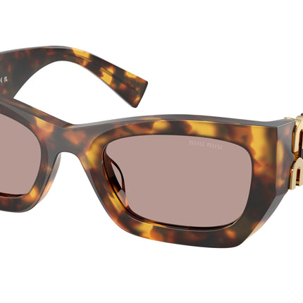 Miu Miu MU09WS Rectangle Sunglasses  14L20I-Honey Havana 53-135-22 - Color Map Tortoise