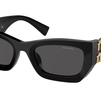 Miu Miu MU09WS Rectangle Sunglasses  1AB5S0-Black 53-135-22 - Color Map Black
